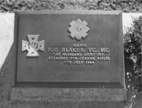 Gravestone of Chindit Major F.G. Blaker VC MC